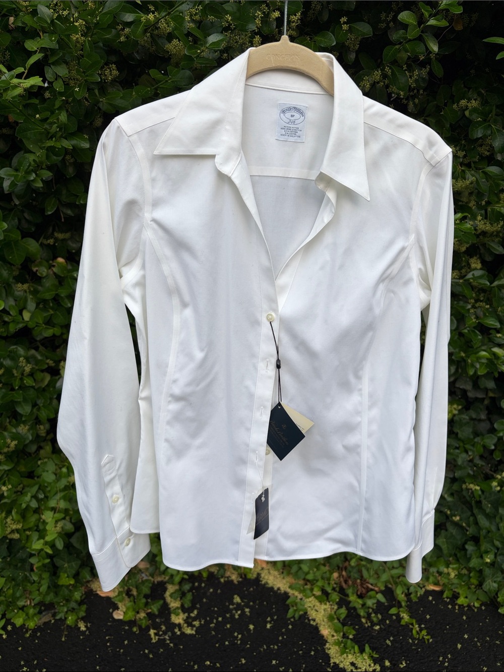 Brooks Brothers White Stretch Tailored Dress Shirt